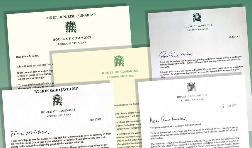 „Die aktuelle Situation ist unhaltbar“: Was Abgeordnete Boris Johnson in Rücktrittsschreiben mitteilten